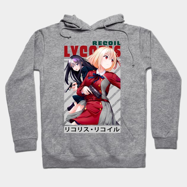 chisato and Takina Inoue - Lycoris Recoil Hoodie by LovelyDayG